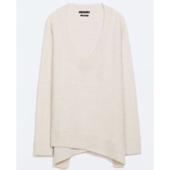 Asymmetrical Deep V Sweater | Zara - Picture 1 of 3